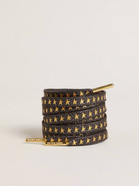 Women Laces Golden Goose Dark Gray Dark Gray Lurex Laces With Contrasting Gold Stars
