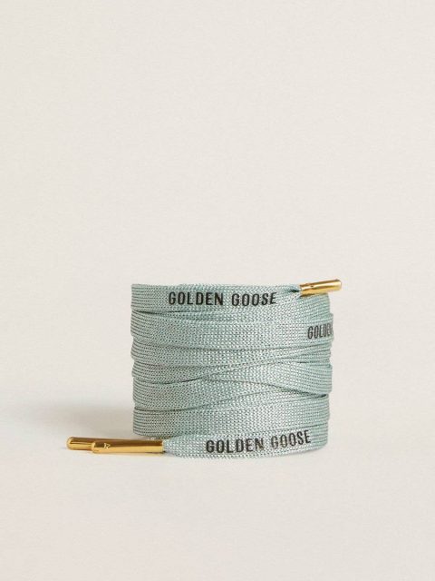 Women Laces Gray Gray Lurex Laces With Contrasting Black Logo Golden Goose