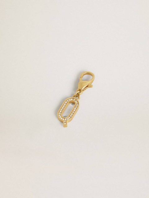 Women Letter Q Charm In Gold-Colored Brass With Crystals Bag Accessories Gold Golden Goose - Image 2