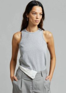 Women Liko Tank - Heather Grey Grey Tops The Frankie Shop - Image 2