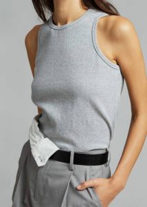 Women Liko Tank - Heather Grey Grey Tops The Frankie Shop