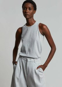 Women Liko Tank - Heather Grey Grey Tops The Frankie Shop - Image 5