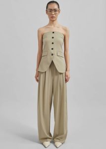 Women Livvy Strapless Vest - Beige The Frankie Shop Beige Tops
