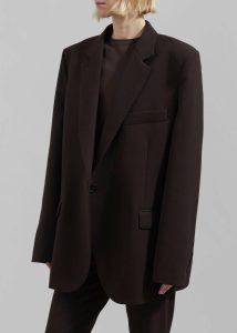 Women Lyra Oversized Blazer - Brown Outerwear Brown The Frankie Shop - Image 3