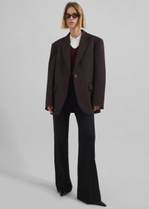 Women Lyra Oversized Blazer - Brown Outerwear Brown The Frankie Shop - Image 4