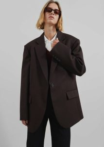 Women Lyra Oversized Blazer - Brown Outerwear Brown The Frankie Shop - Image 5