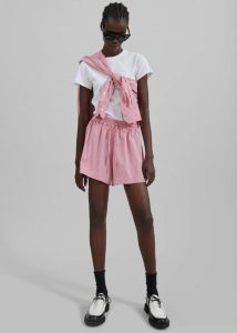 Women Mai Boxer Shorts - Red/White Stripe Bottoms Red The Frankie Shop