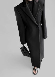 Women Melva Long Coat - Black Black Outerwear The Frankie Shop