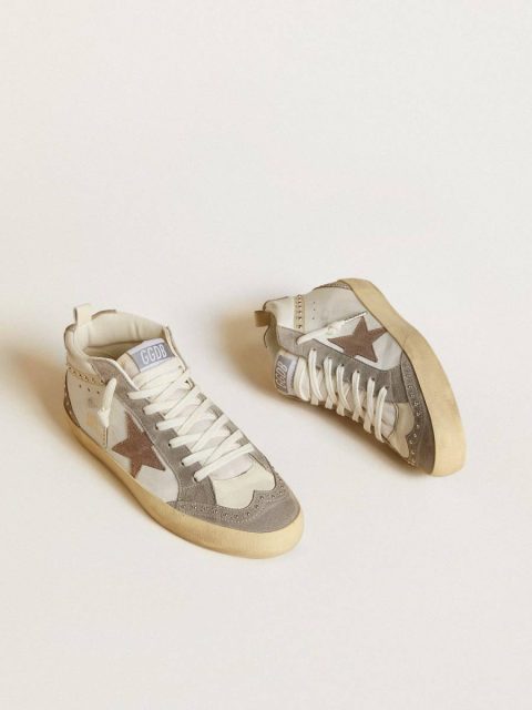 Women Mid Star In Nappa And Suede With Light Brown Metallic Leather Star Mid Star Golden Goose - Image 2