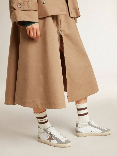 Women Mid Star In Nappa And Suede With Light Brown Metallic Leather Star Mid Star Golden Goose - Image 3