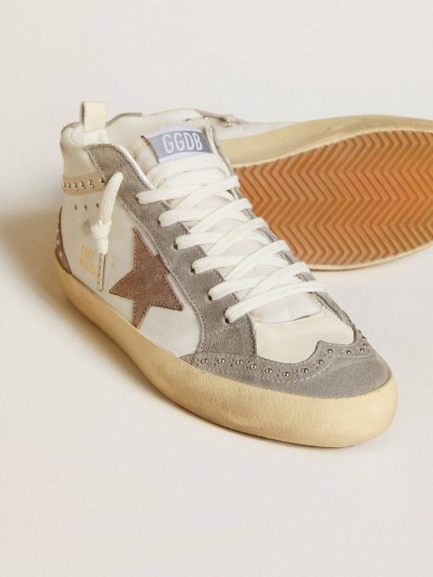 Women Mid Star In Nappa And Suede With Light Brown Metallic Leather Star Mid Star Golden Goose - Image 4
