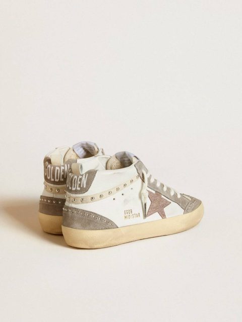 Women Mid Star In Nappa And Suede With Light Brown Metallic Leather Star Mid Star Golden Goose - Image 5