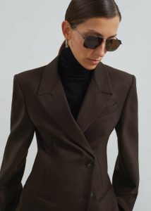 Women Morrison Crossover Blazer - Brown Brown Outerwear The Frankie Shop - Image 3