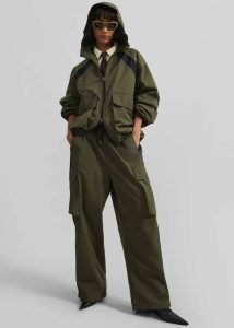 Women Navan Windbreaker Cargo Jacket - Khaki Green The Frankie Shop Outerwear - Image 4