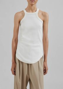 Women Omi Halter Tank Top - Cream Tops White The Frankie Shop - Image 2