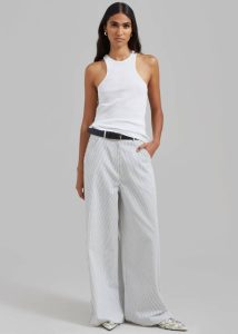 Women Ophelia Rib Tank Top - White Tops The Frankie Shop White - Image 3