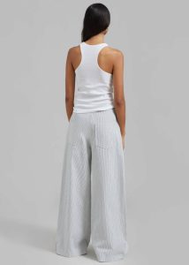Women Ophelia Rib Tank Top - White Tops The Frankie Shop White - Image 5