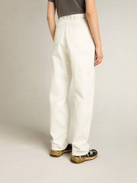 Women Optical White Golden Goose Women's Optical White-Colored Cotton Denim Pants Jeans & Pants - Image 4