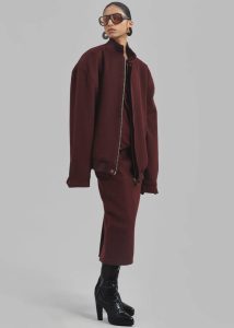 Women Outerwear Arley Oversized Bomber - Burgundy The Frankie Shop Red - Image 2