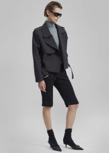 Women Outerwear Max Short Trench - Black The Frankie Shop Black - Image 2