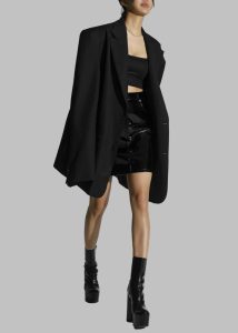 Women Outerwear The Frankie Shop Black Dee Maxi Oversized Blazer - Black