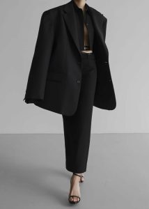 Women Outerwear The Frankie Shop Black Dee Maxi Oversized Blazer - Black - Image 3