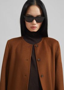 Women Outerwear The Frankie Shop Brown Loulou Studio Martil Long Coat - Wood - Image 2
