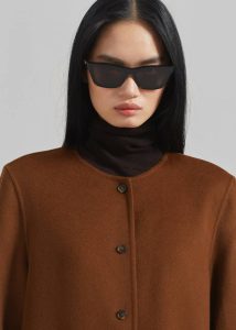 Women Outerwear The Frankie Shop Brown Loulou Studio Martil Long Coat - Wood - Image 4
