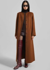 Women Outerwear The Frankie Shop Brown Loulou Studio Martil Long Coat - Wood - Image 5
