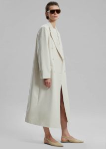 Women Outerwear The Frankie Shop Dex Double Breasted Coat - Beige Beige