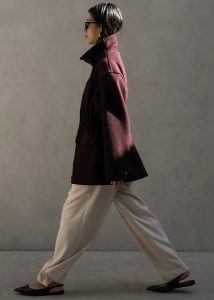 Women Outerwear The Frankie Shop Holbeck Field Wool Jacket - Burgundy Red - Image 4