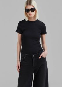 Women Palmira Tee - Black Tops The Frankie Shop Black - Image 2