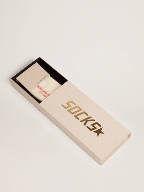 Women Papyrus White Socks Distressed-Finish White Socks With Green And Orange Stripes Golden Goose - Image 2