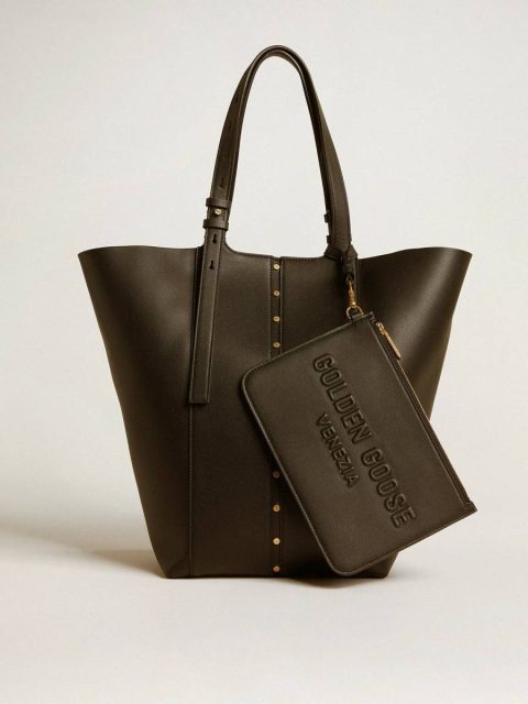 Women Pouch In Black Leather With Raised Logo Bag Accessories Black Golden Goose - Image 3