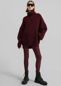 Women Red Knitwear Olney Oversized Wool Turtleneck - Burgundy The Frankie Shop
