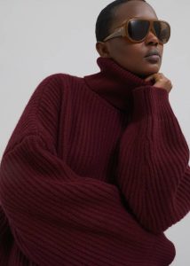 Women Red Knitwear Olney Oversized Wool Turtleneck - Burgundy The Frankie Shop - Image 3