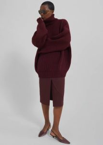 Women Red Knitwear Olney Oversized Wool Turtleneck - Burgundy The Frankie Shop - Image 4