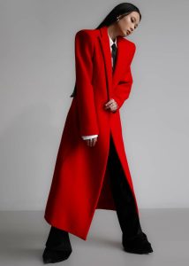 Women Red Outerwear Melva Long Coat - Red The Frankie Shop