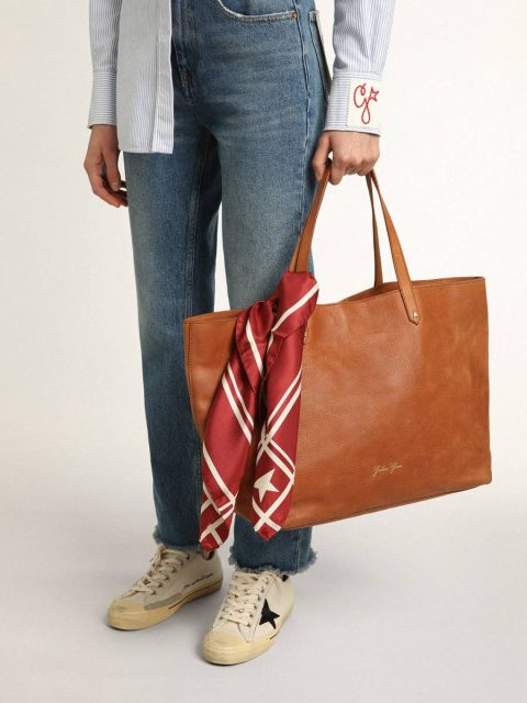 Women Red Scarf With Contrasting White Stars And Stripes Silks & Scarves Golden Goose Red - Image 3