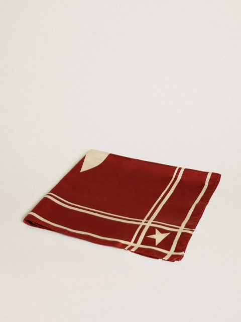 Women Red Scarf With Contrasting White Stars And Stripes Silks & Scarves Golden Goose Red