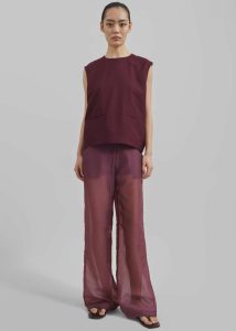 Women Red The Frankie Shop Beaune Sleeveless Top - Burgundy Tops