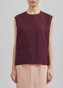 Women Red The Frankie Shop Beaune Sleeveless Top - Burgundy Tops - Image 3
