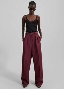 Women Red The Frankie Shop Tansy Pleated Trousers - Burgundy Bottoms