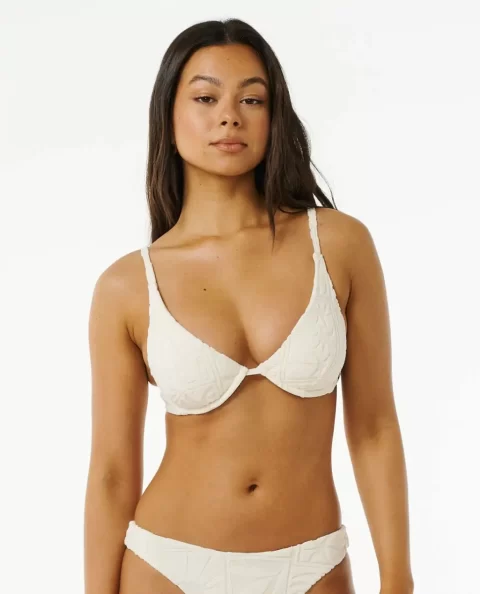 Women Rip Curl Bikini Tops Santorini Terry Balconette Bikini Top - Image 5