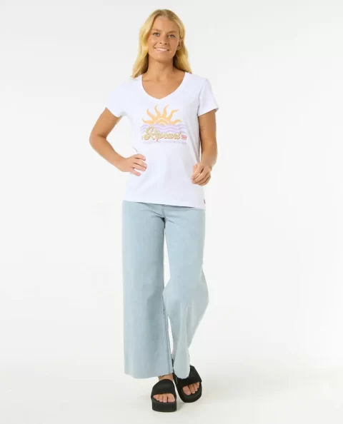 Women Rip Curl Cala V Neck Tee Tees & Tanks - Image 4