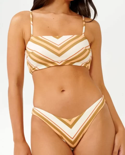 Women Rip Curl Catalina Stripe High Cheeky Coverage Bikini Bottoms - Image 5