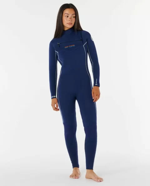 Women Rip Curl Fullsuits Stephanie Gilmore Dawn Patrol Chest Zip 3/2 Wetsuit - Image 4