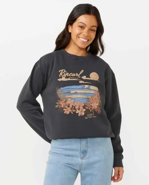 Women Rip Curl Hoodies & Fleece Wave Gliders Relaxed Crew