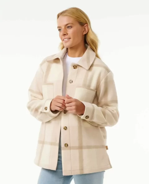 Women Rip Curl Jackets Soleil Check Shacket - Image 2