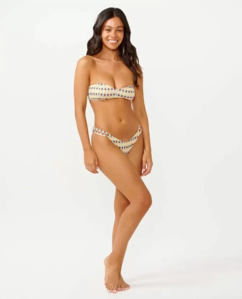 Women Rip Curl Lottie Check Skimpy Coverage Bikini Bottom Bikini Bottoms - Image 4